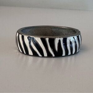 Vintage Zebra Print Metal Cuff